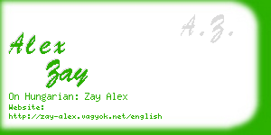 alex zay business card
